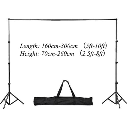 Allenjoy 3*2.6m/10*8ft Professional Backdrops stand Background Support System with 2 light stands + 1 cross bar + big bag