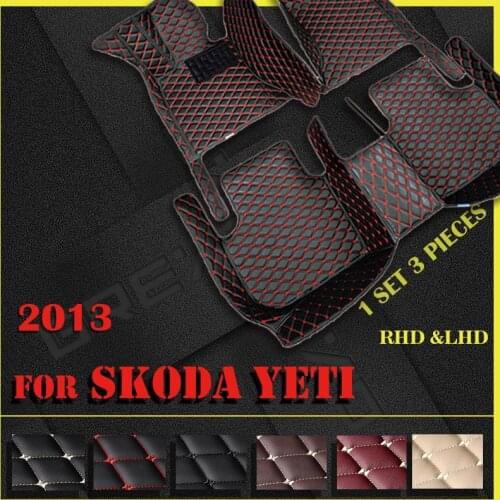 Leather Car floor mats for Skoda Yeti 2013 Custom auto foot Pads automobile carpet cover