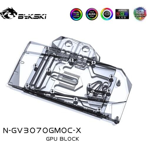 Bykski GPU Water Cooling Block For GIGABYTE Geforce RTX 3070 GAMING/VISION OC 8G, With Back Plate Watercooler,N-GV3070GMOC-X