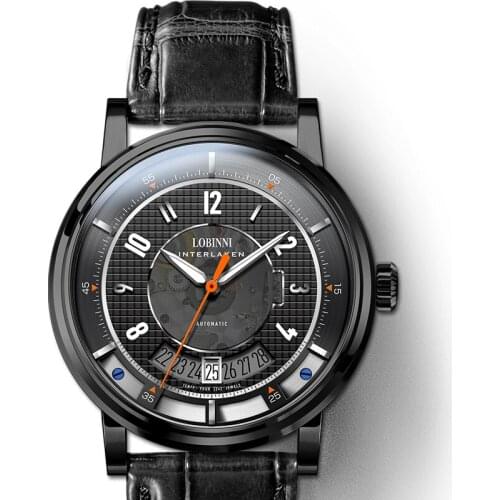 Switzerland Luxury Brand LOBINNI Watch Men Automatic Mechanical Mens Watches Male Clock Sapphire Waterproof Relogio Masculino
