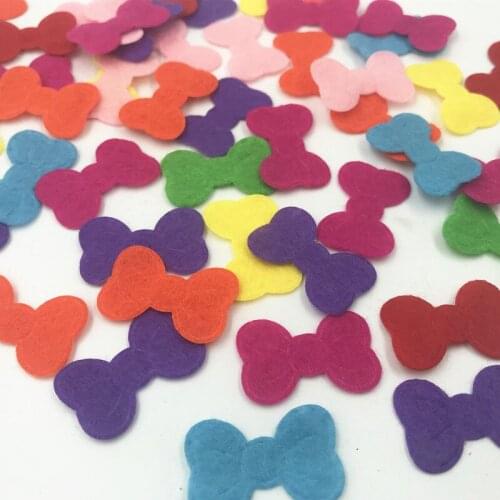 DIY 200pcs Mixed Felt Bow tie Appliques Crafts clothing decoration Scrapbooking 29mm