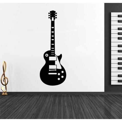 Electric Guitar Instrument Vinyl Decal Wall Art Music Sticker for Home And Music Room Decoration Removable A002570