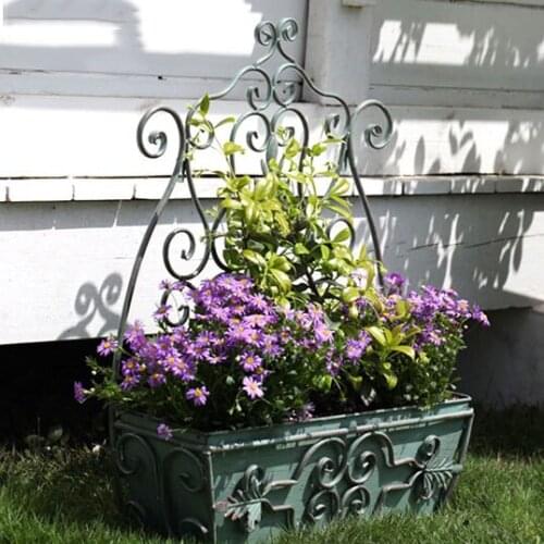 European Outdoor Wrought Iron Flower Stand Wall Hanging Vases Courtyard Wall Mural Crafts Garden Villa Flower Pot Decoration Art