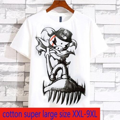 New Arrival Cotton Super Large Summer Fashion Loose Short Sleeve Men Casual O-neck Print Knitted T Shirt Plus Size 2XL-8XL 9XL