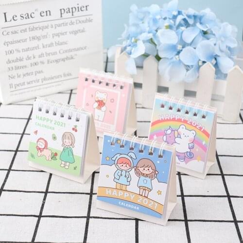 Hot sale 2021 Cute Mini Portable Desk Calendar School Office Home Accessories Creative Desktop Decoration