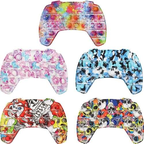 Fidget Toy Childrens Tabletop Printed Tie-dye Game Controller Stress Relief Sensory Toy Fidget Advent Calendar Cheap Free