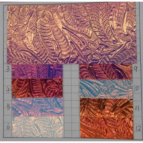 Colorful laser synthetic PU leather fabric 0.7mm holographic flowers chameleon faux leather material wholesale