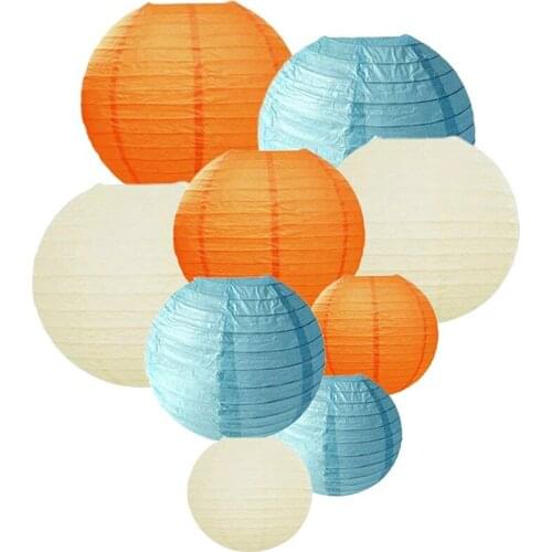 Round Chinese Paper Lanterns 9pcs Assorted Sizes lanterne papier lampion Wedding Babyshower Home Party Diy Hanging Decor Favor