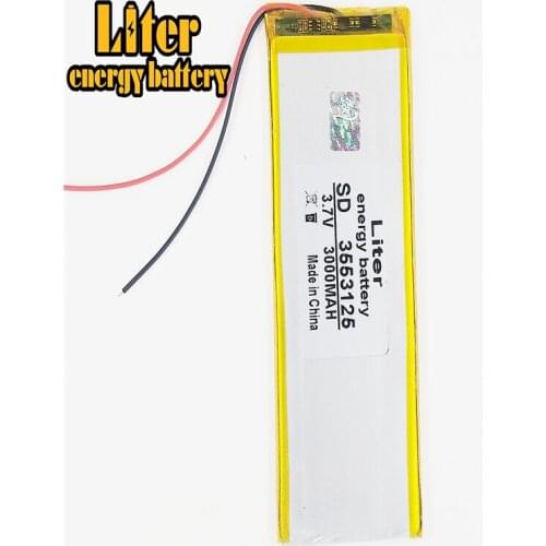 Li-po 3.7V 3000mah 3553125 Lithium Polymer Li-Po Rechargeable Battery For Mp4 Mp5 GPS PAD E-Book tablet pc powe