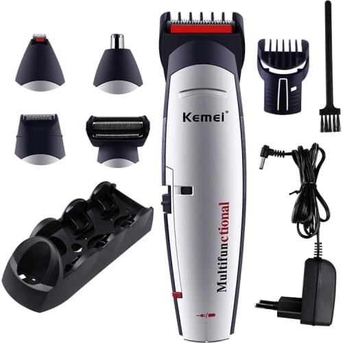 Kemei Multifunctional Hair Clipper Rechargeable Wireless Electric Nose Hair Trimmer Mens Strong Power Shaver Shaving Machine