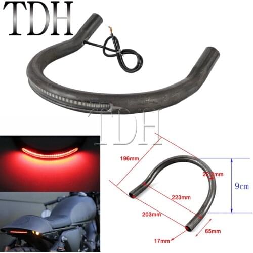 Modified Cafe Racer Universal Seat Frame Hoop Loop Upswept LED Brake Turn Singal Light For Honda CB Yamaha XS Suzuki GS