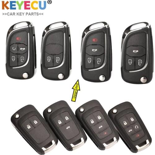 KEYECU Modified Flip Remote Car Key Shell For Chevrolet Cruze Epica Lova Camaro Impala 2 3 4 5 Button HU100 Blade