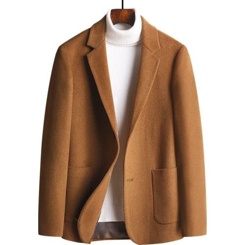 2020 Casual Suit Autumn Winter New Woolen Suit Mens Korean Version Slim Wool Blazer Office Man Business Formal Jacket