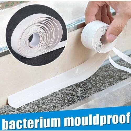 New Sealing Strip Bathroom Shower Sink Bath Kitchen Anti-mildew Self Tape Adhesive Pvc Sticker Wall White Waterproof Caulk