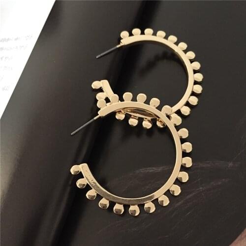 New Arrival Simple Hoop Earrings Gold Color Gear Shape Hoop Earrings for Women Wedding Party Christmas Gift