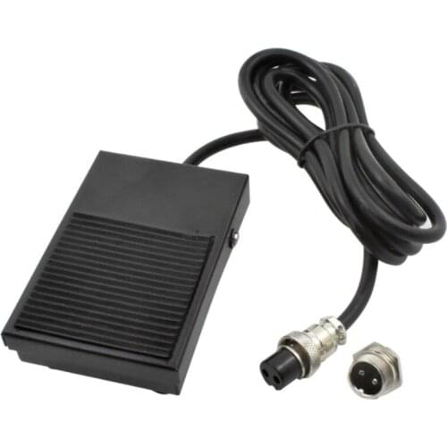New Hand Metal Foot Pedal Switch 1.8 Meters Cable 2 Pins Connector Spot Welding Tig Torch