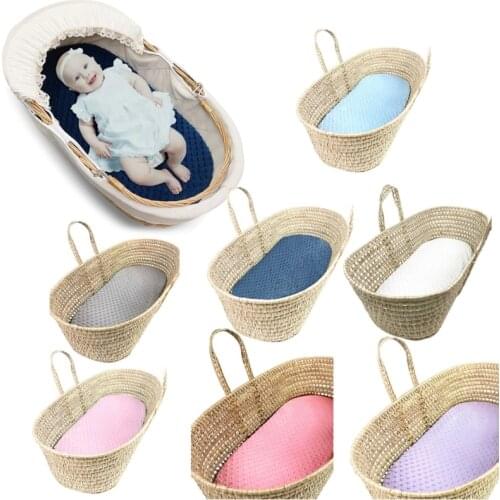 Bassinet Sheets Minky Dot Fitted Sheet Super Soft Breathable Flexible for Cradle Moses Basket and Bassinet Mattress Only the she