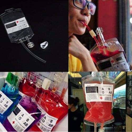 2-3Pcs/lot Clear Halloween Food Grade PVC Drink Bag The Vampire Diaries Cosplay Blood Bag Props Halloween Decoration Supplies