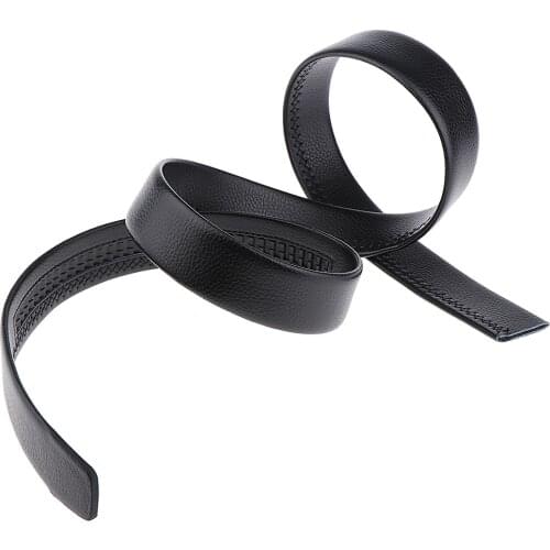 Full Grain Pu Leather Belt Strap without Belt Buckle, Casual Jean Replacement Belt Straps for Men - 2 Colors to Chose