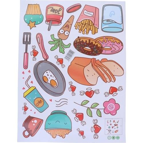 Food Pattern Wall Sticker Self Adhesive Vinyl Removable Decal Kitchen Decor Home