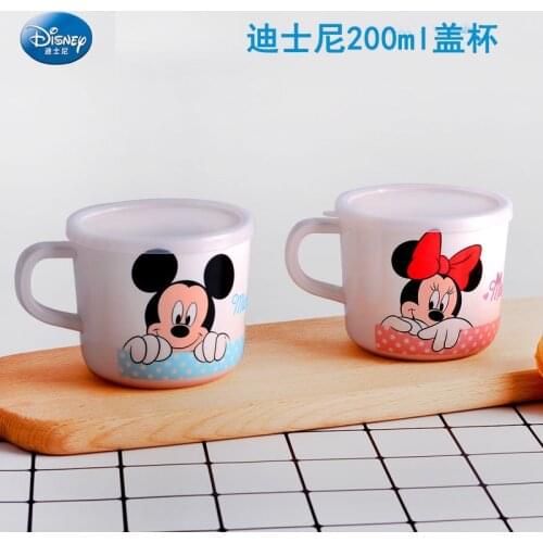 200ML new Disney Cartoon Mickey Minnie Straw cup boys girls kindergarten Bottle Single ear cup
