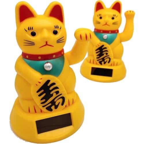Fortune Cats Cute Welcoming Fortune Symbol Decoration Figurine Paw-waving Beckoning Waving Lucky Ornaments Home Best Gift 2020 N