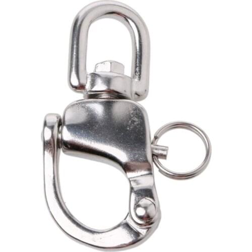 Stainless Steel Heavy Duty Snap Shackle D Ring Swivel Bail Marine Boat Yacht Sailing