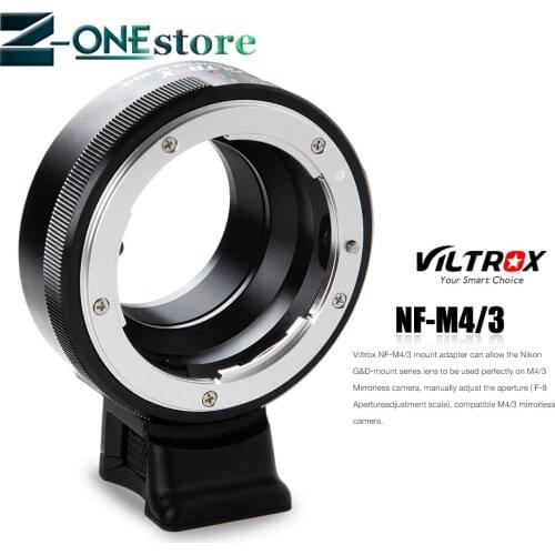 Viltrox NF-M4/3 Manual Focus Lens Mount Adapter w/Aperture Dial for Nikon Lens to M4/3 Camera GH5 GH4 GF6 GX85 GX7 G6 E-M5 E-M10