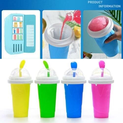 Magic Slushy Maker Squeeze Cup Slushy Maker DIY Homemade Smoothie Cups Freeze Drinks Cup Double Layer Summer Juice Ice Cream