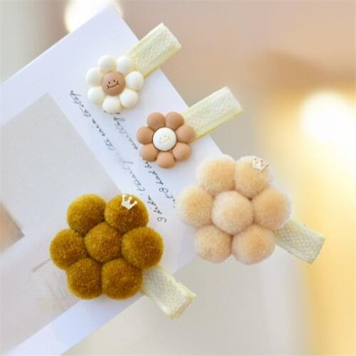 10pcs/Lot Children Cute Plush/Acrylic Flowers Hair Clip Headwear Sweet Girl Princess Fashion Hairpins Kids Hair Accessories