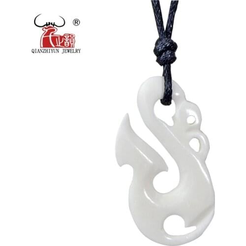GX054 Hot Sale New Zealand Maori yak bone necklaces man pendant Primitive tribes jewelry hand-carved MANAIA Choker for gift