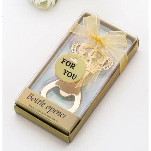 10 pcs/lot Party Favors Wedding Souvenir Gifts Personalized Crown Bottle Opener Presents For Baby Shower Guest Giveaways