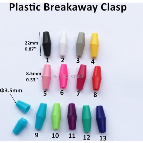100pcs DIY Silicone Beads Necklaces breakaway plastic clasps Plastic Closure 3.5mm hole