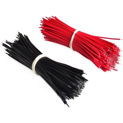 100pcs Breadboard Jumper Cable Wires Tinned 0.96cm Black & Red _wire