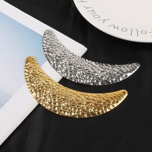 2pcs Gold/Rhodium Plated Hollow Flower Filigree Moon Wraps Connectors Iron Crafts For DIY Jewelry Making Findings