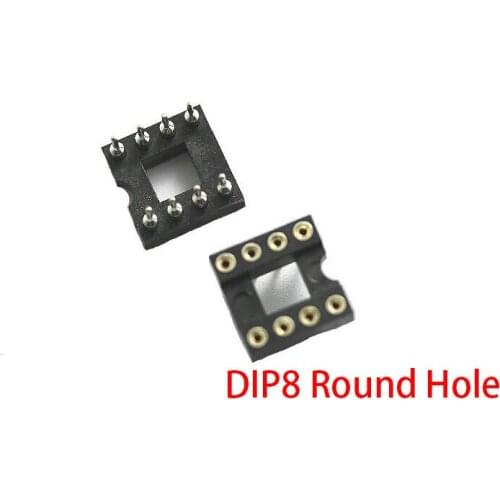 20pcs DIP-8 Round Hole 8 Pins 2.54MM DIP DIP8 IC Sockets Adaptor Solder Type 8 PIN IC Connector