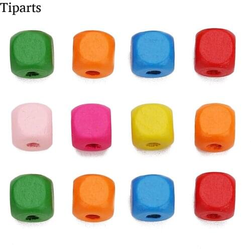 200pcs 6/8/10mm Natural Wood Beads Mixed Color Shape Spacer Wood Beads No Harm Wood Beads for DIY Kid Jewelry Making