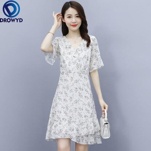 2021 Elegant Floral Chiffon Beach Boho Sundress Vintage Women Plus Size Sweet Vacation Midi Dresses Summer Bodycon Party Vestido