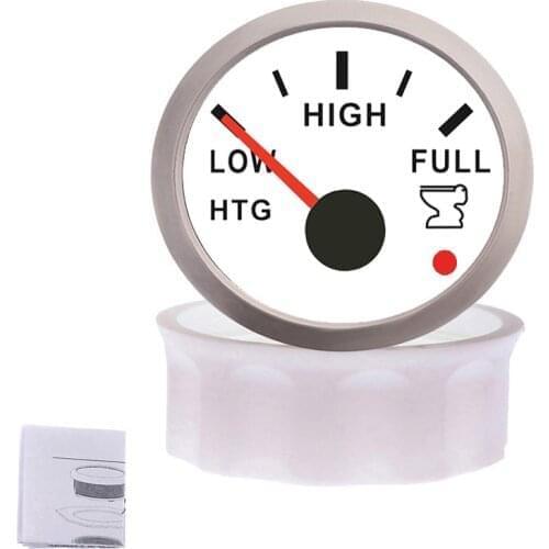 52mm Waterproof IP67 RV Boat Sewage Level Gauge With Alarm Light 0-190ohm Holding Tank Level Gauge for 12~24V