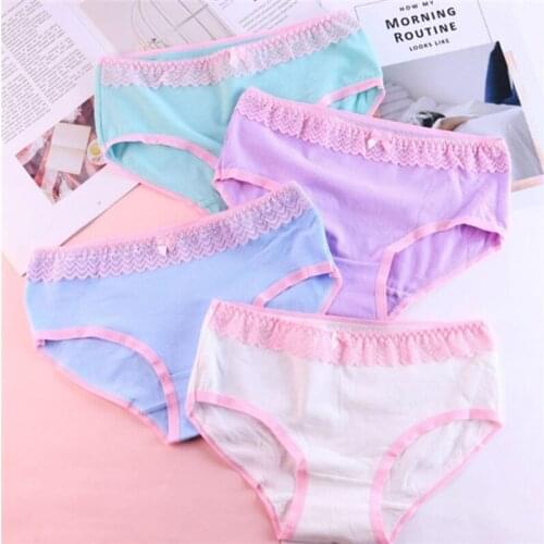 7 Pcs Cotton Underwear for Girls 2019 New Children Soft Panties Teenages Candy Color Briefs TWY-812-7P