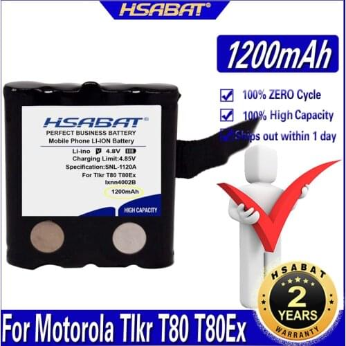 HSABAT 1200mAh Battery for MOTOROLA TLKR T80 T80Ex XTR446 XTB446 XT180 XTK446 TLKR T61 T81 T5 T6 T7 T8 T50 T60 Radio Batteries