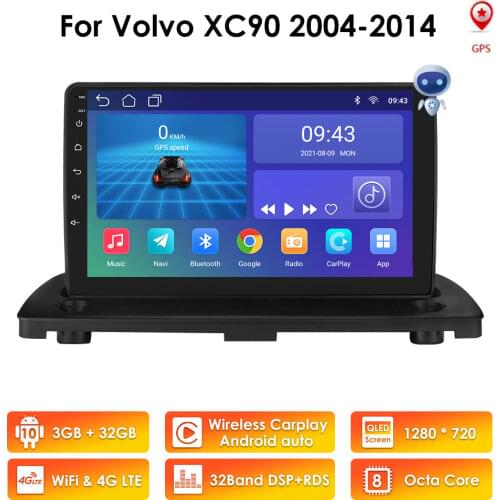 Android 10 Car Radio Stereo Multimedia Video Player GPS Navigation For Volvo XC90 2004 - 2014 2 din Auto 9 inch AHDCAM TPMS DVR