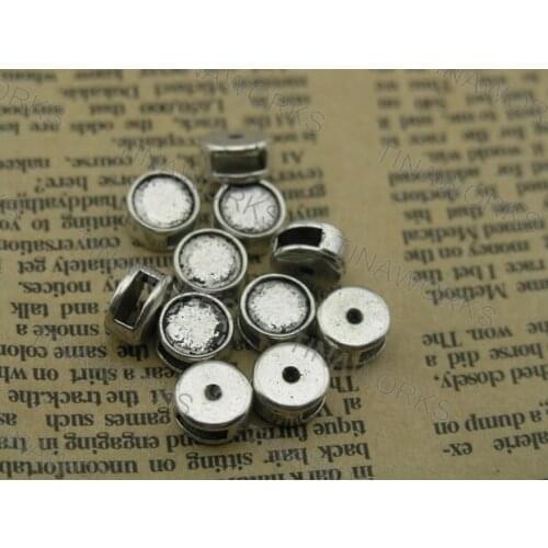 FREE SHIPPING 30pcs Antique-Silver Spacer Findings For For Licorice Leather 6.0x2.0mm--PAT198