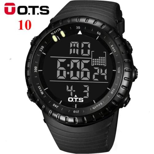 OTS Mens Watch LED Sports Digital Watch Clock 50M Waterproof Men Top Brand Luxury Hour Military Wristwatches Relogio Masculino