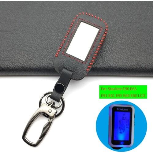 Leather Case Key Cover For Starline E90 E63 E91 E61 E95 E66 E60 LCD Two Way Car Alarm Remote Case Keychain Transmitter