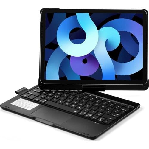 Smart 360 Degree Rotating 7 Colors LED Backlit Wireless Bluetooth Touchpad Keyboard Case Stand Cover For iPad Air 4 10.9 2020