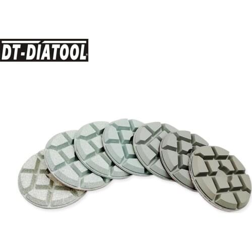 DT-DIATOOL 7pcs 4"/100mm Resin Bond Diamond Concrete Polishing Pads Sanding Disc for floor polishing machine Grinding Disc