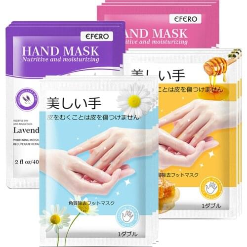 EFERO Lavender Rose Honey Natural Hand Mask Hand Care Spa Moisturizing Whitening Hand Gloves Hand Scrub Repair Hand Creams