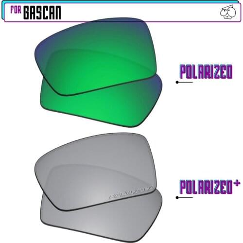 EZReplace Polarized Replacement Lenses for - Oakley Gascan Sunglasses - SilverP Plus-Green P
