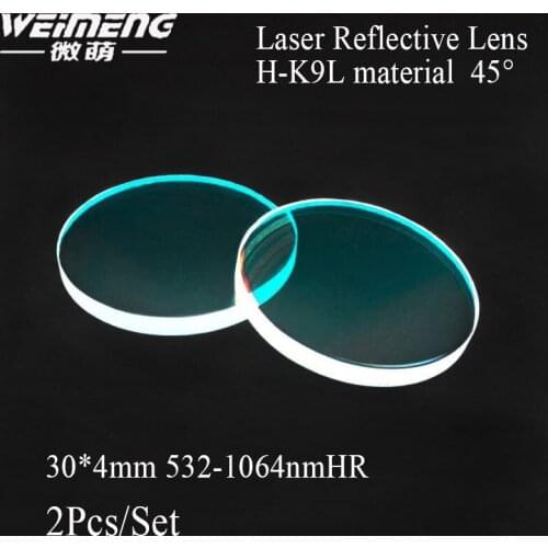 Weimeng 30*4mm 532-1064nm brand laser reflective lens optical glass H-K9L material 45 degree for fiber laser cutting machine